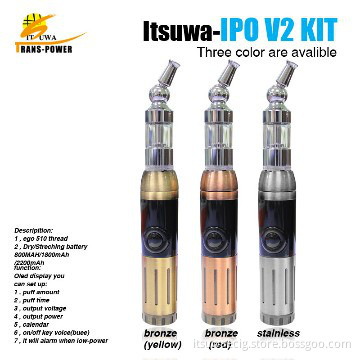 IPO V2 starter kit electronic cigarette with multi-funtion &huge vapor